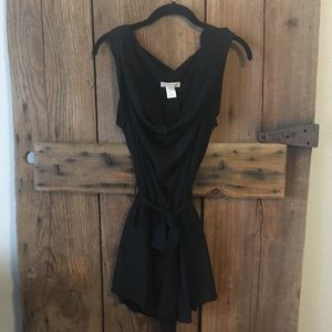 Black Drape Neck Romper- Small